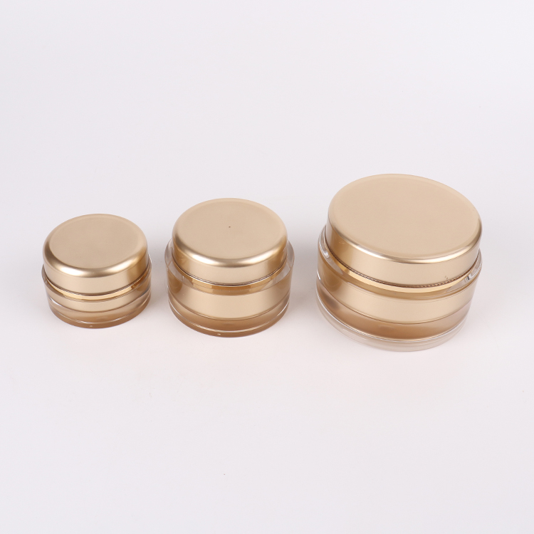 Cosmetic packaging Acrylic cream jars / Acrylic lotion bottles / Cream jars / Lotion bottles（Golden）