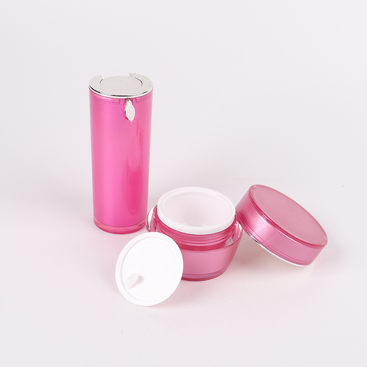 Cosmetic packaging Acrylic cream jars / Acrylic lotion bottles / Cream jars / Lotion bottles（Pink）