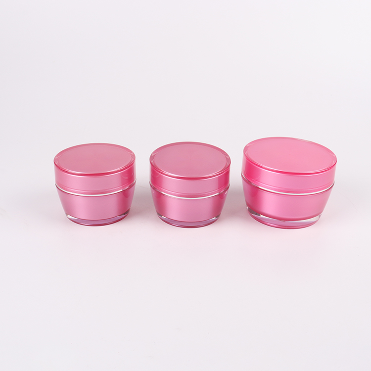 Cosmetic packaging Acrylic cream jars / Acrylic lotion bottles / Cream jars / Lotion bottles（Pink）