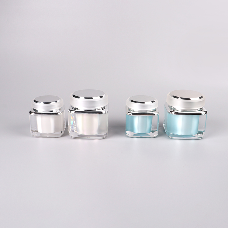 Cosmetic packaging Acrylic cream jars / Acrylic lotion bottles / Cream jars / Lotion bottles（Sky blue）