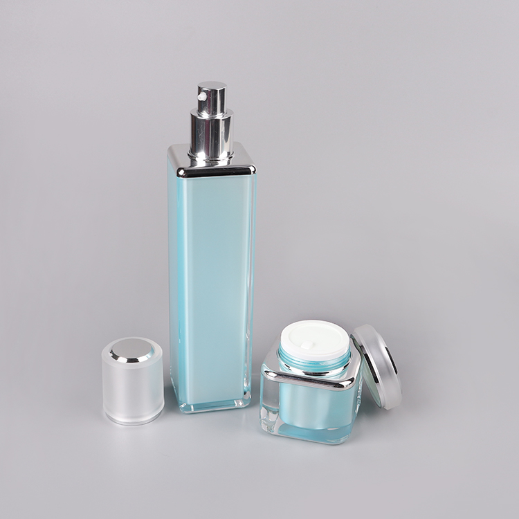 Cosmetic packaging Acrylic cream jars / Acrylic lotion bottles / Cream jars / Lotion bottles（Sky blue）