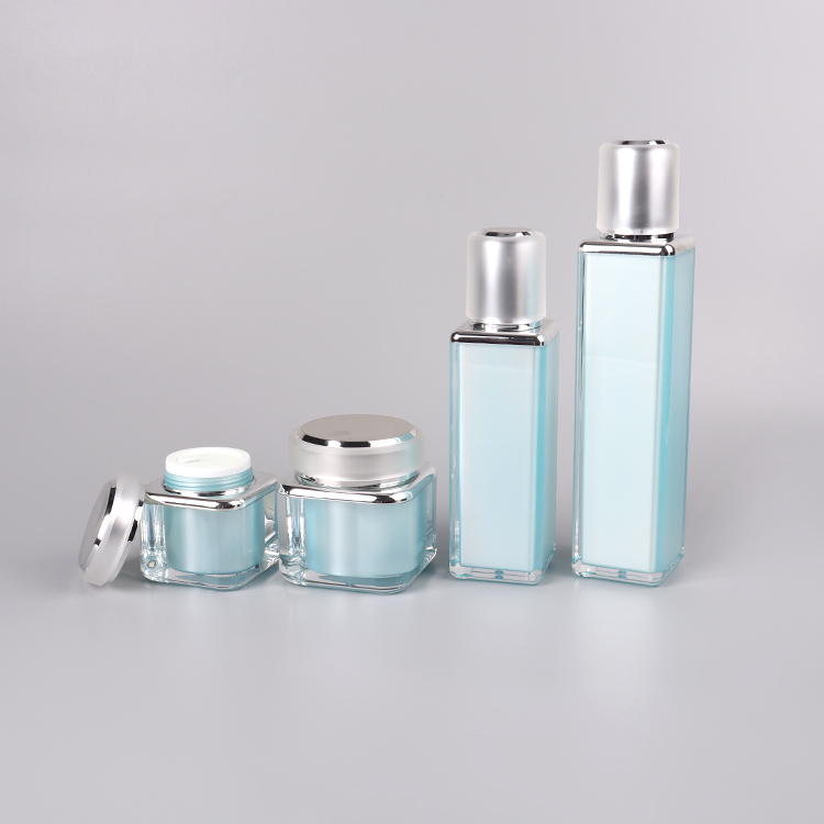 Cosmetic packaging Acrylic cream jars / Acrylic lotion bottles / Cream jars / Lotion bottles（Sky blue）