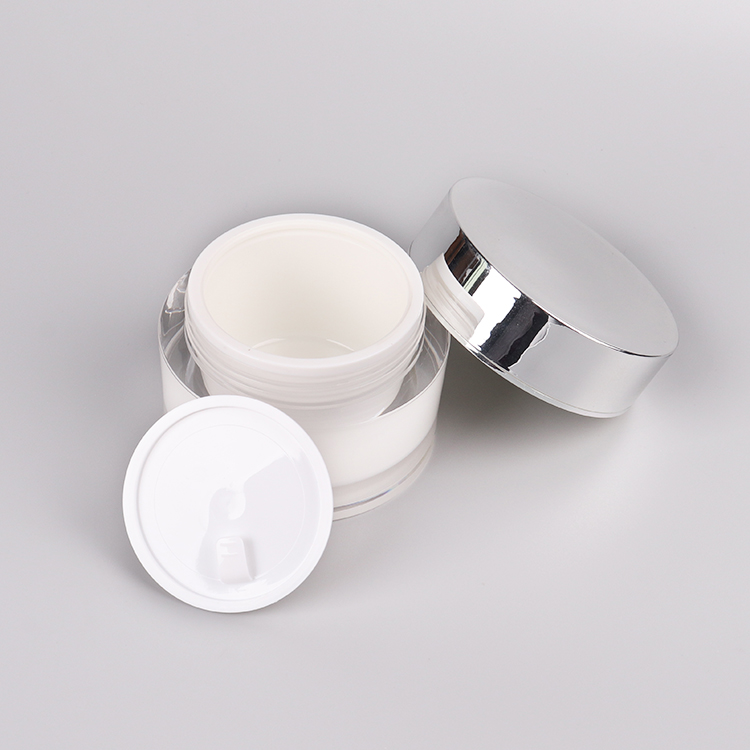 Cosmetic packaging / Acrylic cream jars / Acrylic lotion bottles / Cream jars / Lotion bottles（Silver）